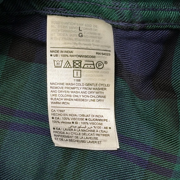 Old Navy Green Navy Plaid Button Front Shirt Dress Size L - Picture 4 of 6